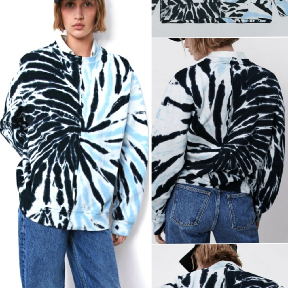 ZARA TIE DYE SWEATSHIRT ROUND NECK